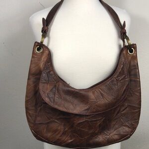 Sundance Rustic Leather Large Hobo Shoulder Bag